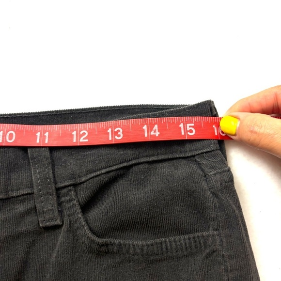 NYDJ Dark Gray “80’s” Corduroy Midrise Stretch Straight Leg Pants Size 10P - Picture 12 of 15